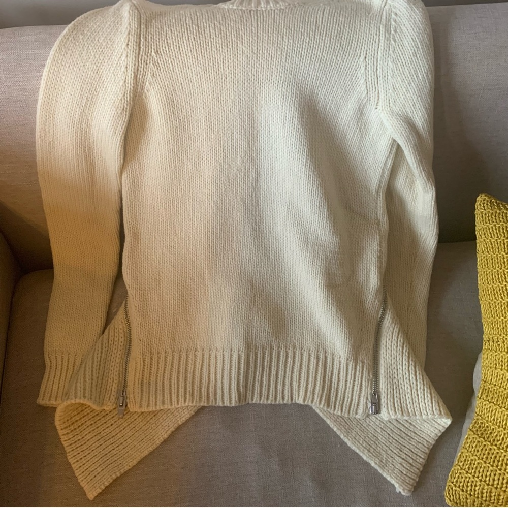 Alexander Wang Merino Wool Black Sweater with Zipper Detail- Size XS